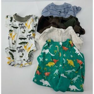 Newborn Baby Boy Sleepers Lot 5 Carters Wonder Nation Bundles Baby Dino Camo